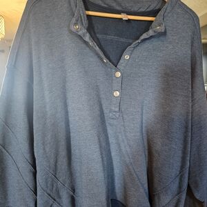 Free People Navy Cowl Neck Sweater